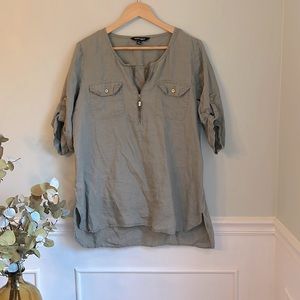 Women’s Linen 3/4 Tunic by Ellen Tracey Size L